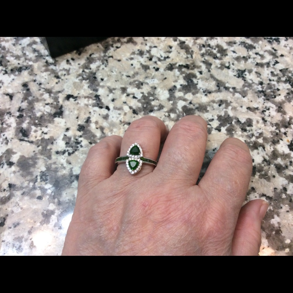 Chrome diopside sterling ring